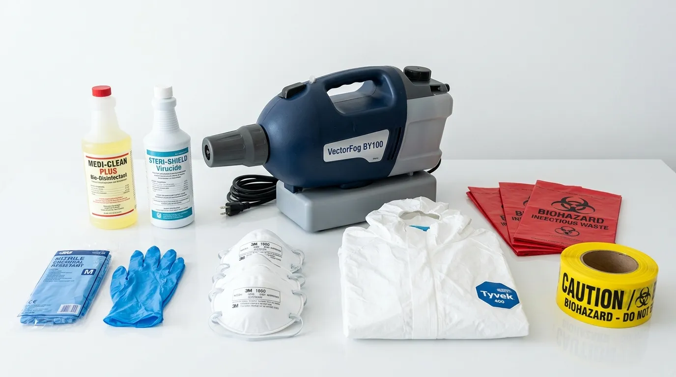 Professional biohazard remediation crew working in New Hope