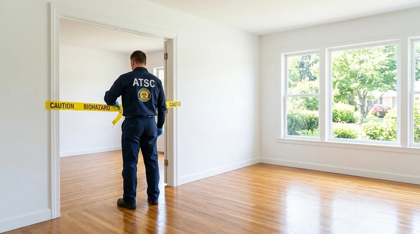 Certified biohazard cleanup crew performing Decomposition Cleanup in New Hope